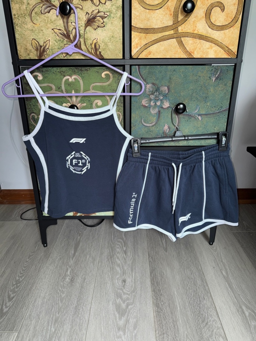Hybrid Apparel Navy and White Tank Top Set